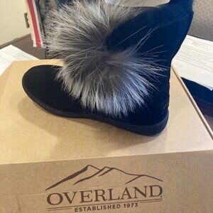 Women’s Black/Silver Elle Sheepskin Slipper Boots - NWT in Box! RARE!